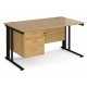 Maestro Cable Managed Desk with Three Drawer Pedestal